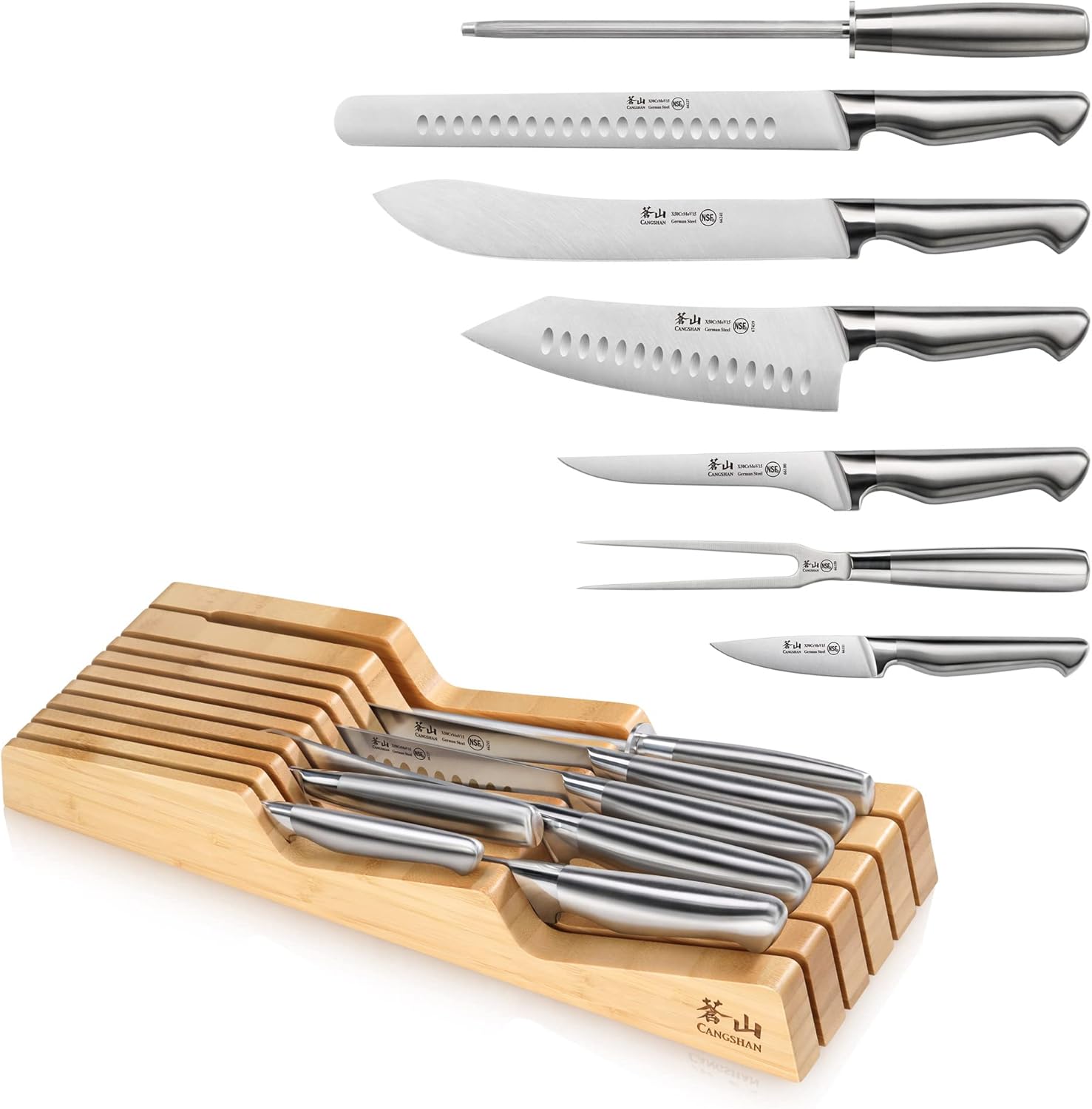 Cangshan Sanford Series 1027143 German Steel 8-Piece BBQ Knife In Drawer Set - Image 2