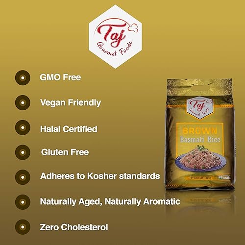 Miniatura 5 de TAJ Gourmet - Arroz basmati integral naturalmente envejecido 10 libras