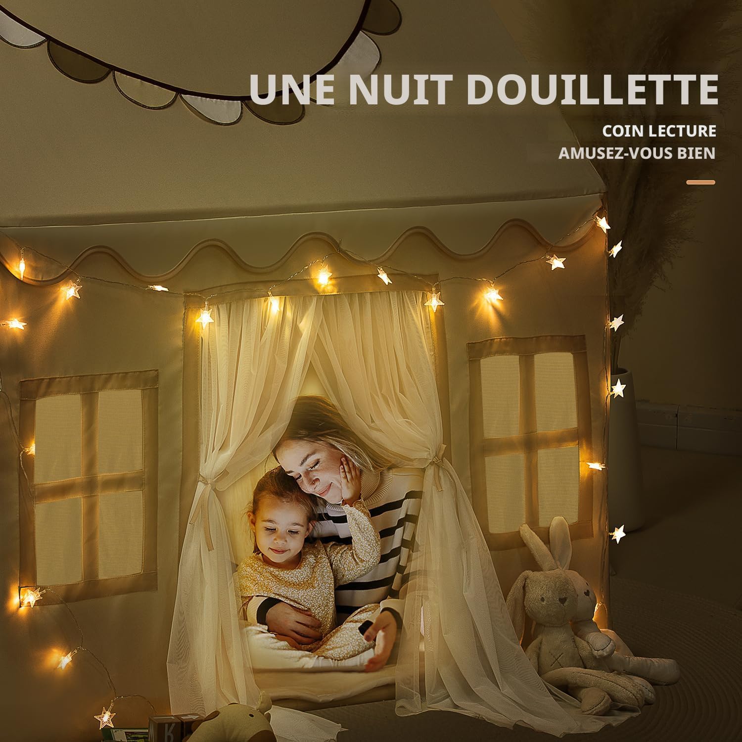 Cadeau Anniversaire Garçon Fille Tente De Jeu Enfants Wilwolfer - Maison De Jouets Intérieur/Extérieur Avec Tapis, Guirlandes Lumineuses - Cadeau Cadeau Anniversaire Garçon Fille Tente De Jeu Enfants Wilwolfer - Maison De Jouets Intérieur/Extérieur Avec Tapis, Guirlandes Lumineuses - Cadeau