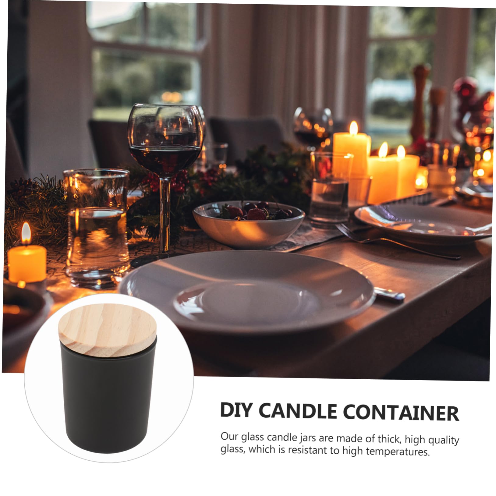 Angoily 2Pcs Glass Candle Cup Durable DIY Aromatherapy Container for Scented Candles for Home Office and Yoga with Lid