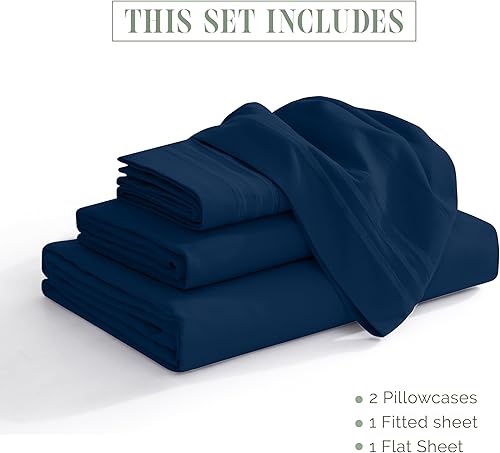 Vista 270 de Elegant Comfort - Juego de sábanas de 3 piezas de lujo de 1500 hilos, calidad egipcia, Microfibra, Blanco, Completo