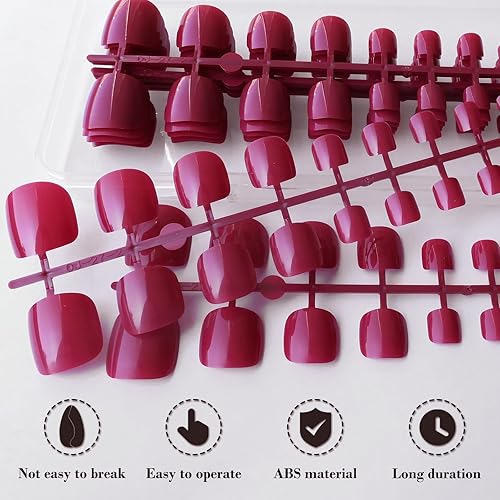 Miniatura 18 de LoveOurHome 576 uñas postizas a presión para mujer, uñas postizas de gel con pegamento en los dedos, uñas postizas cuadradas cortas, uñas postizas
