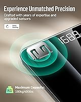 Vista 2 de RunStar - Báscula digital de baño para peso corporal con alta precisión, pantalla LED retroiluminada clara, báscula precisa con vidrio templado de 6