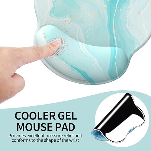 Miniatura 6 de eulps Alfombrilla de mouse con reposamuñecas, cómoda alfombrilla de mouse para computadora con soporte de muñeca de gel, superficie lisa y base