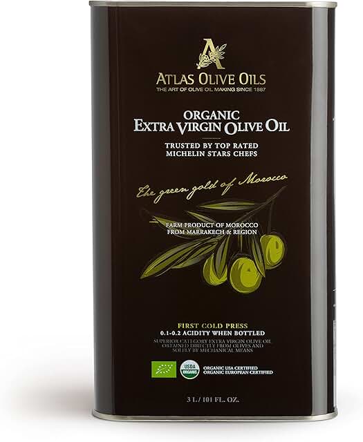 Atlas 3 LT Organic Cold Press Extra Virgin Olive Oil with Polyphenol Ric...