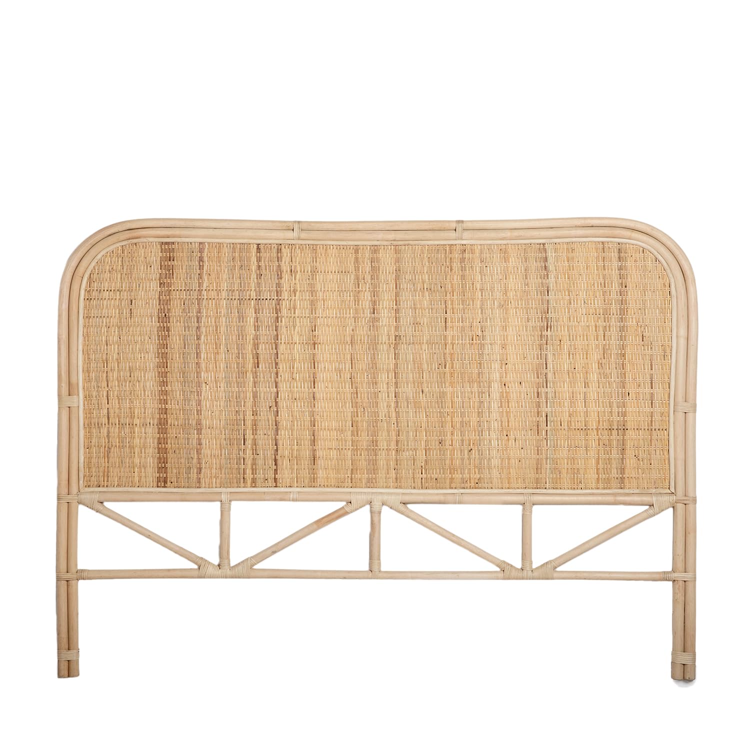 KLAST Cabecero de Cama Tesa en Ratán Natural, para Camas de 135/150/160 cm, Artesanal y Ajustable, Anclaje a Pared, Diseño Fresco y Natural