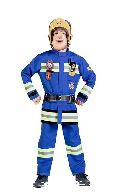 Foto 2 de 6 de Ciao- Sam el Bombero Nuevo Uniforme disfraz niño original (Talla 5-7 años) con máscara