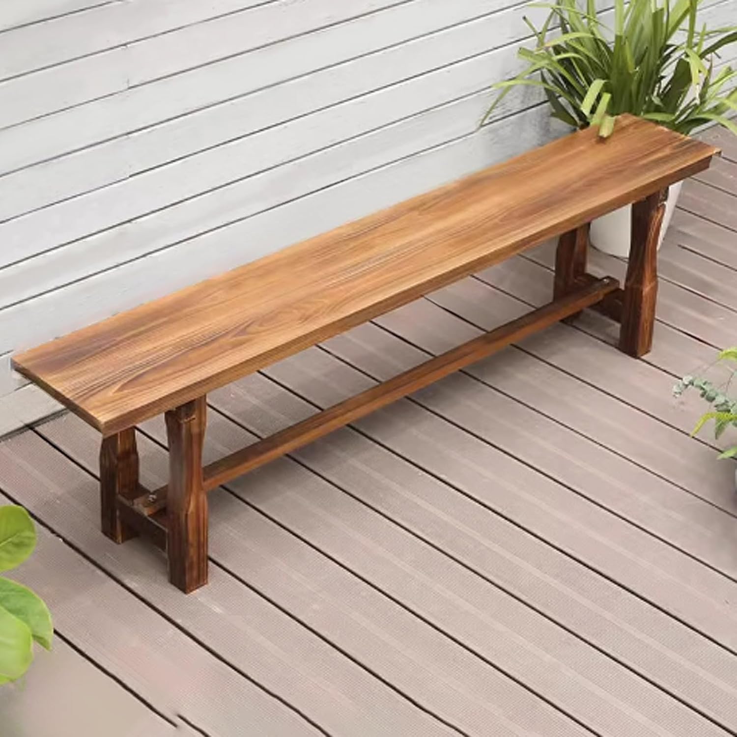 Park Benches, Garden Bench, Porch Bench Seating, Outdoor Seating Furniture Lounge, Patio Bench Weatherproof for Sunroom, Front Porch, Deck(90cm,3cm)