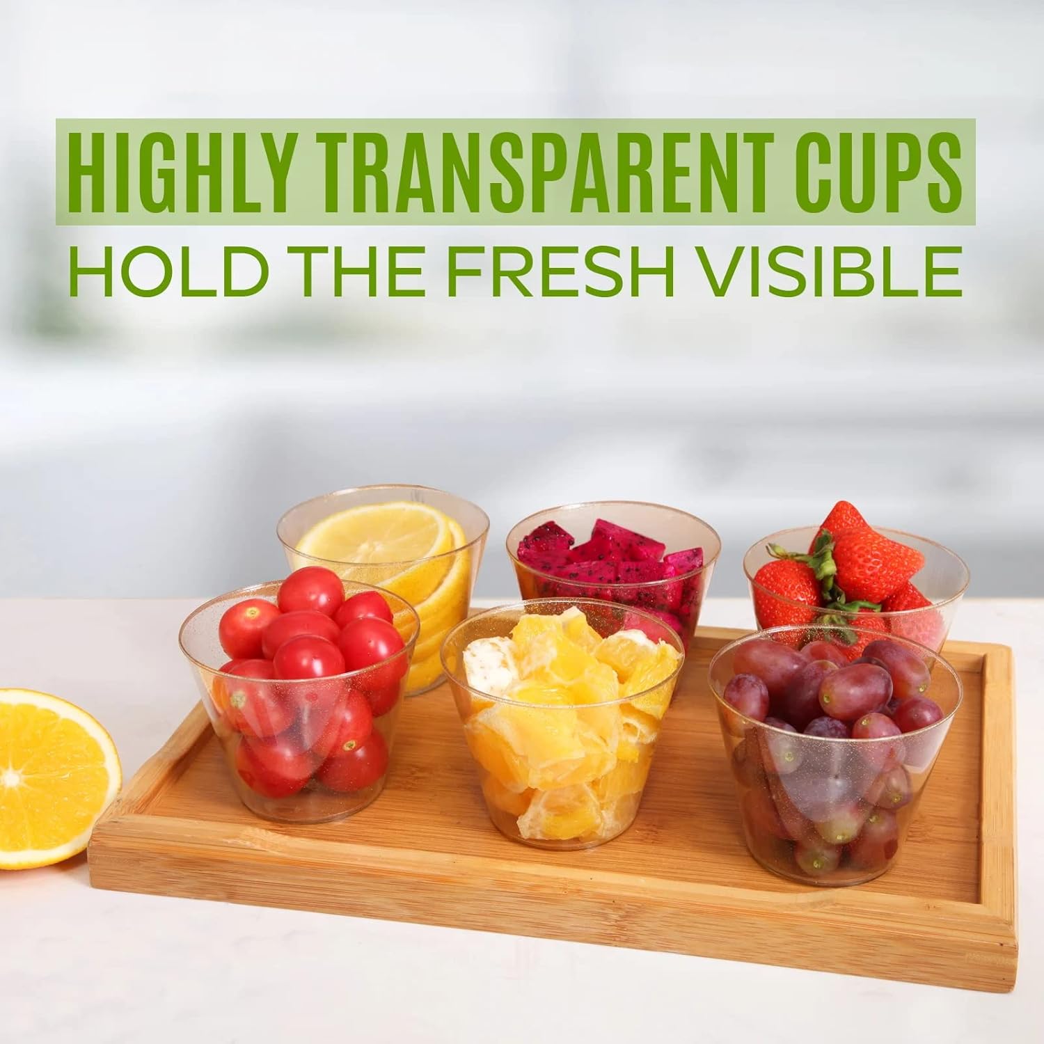 Tobvory 100 Pack Gold Plastic Cups - 9 oz Hard Gold Cups, Premium Disposable Cups For Cocktail And Drinking - Food Grade Party Cups Set - Sturdy Plastic Tumbler Cups For Parties - Gold Glitter - Image 4