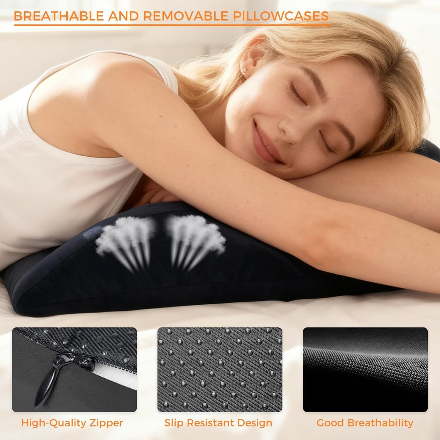 Couples Pillow,Sweet Spot Pillow, 27°Angle Perfect Position Intimacy Pillows for Couples,Memory Foam Support Cushion for Waist, Neck & Back, Waterproof & Portable with Washable Cover