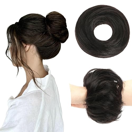 2Pcs Messy Bun Hair Piece 100% Human Hair Bun Scrunchies