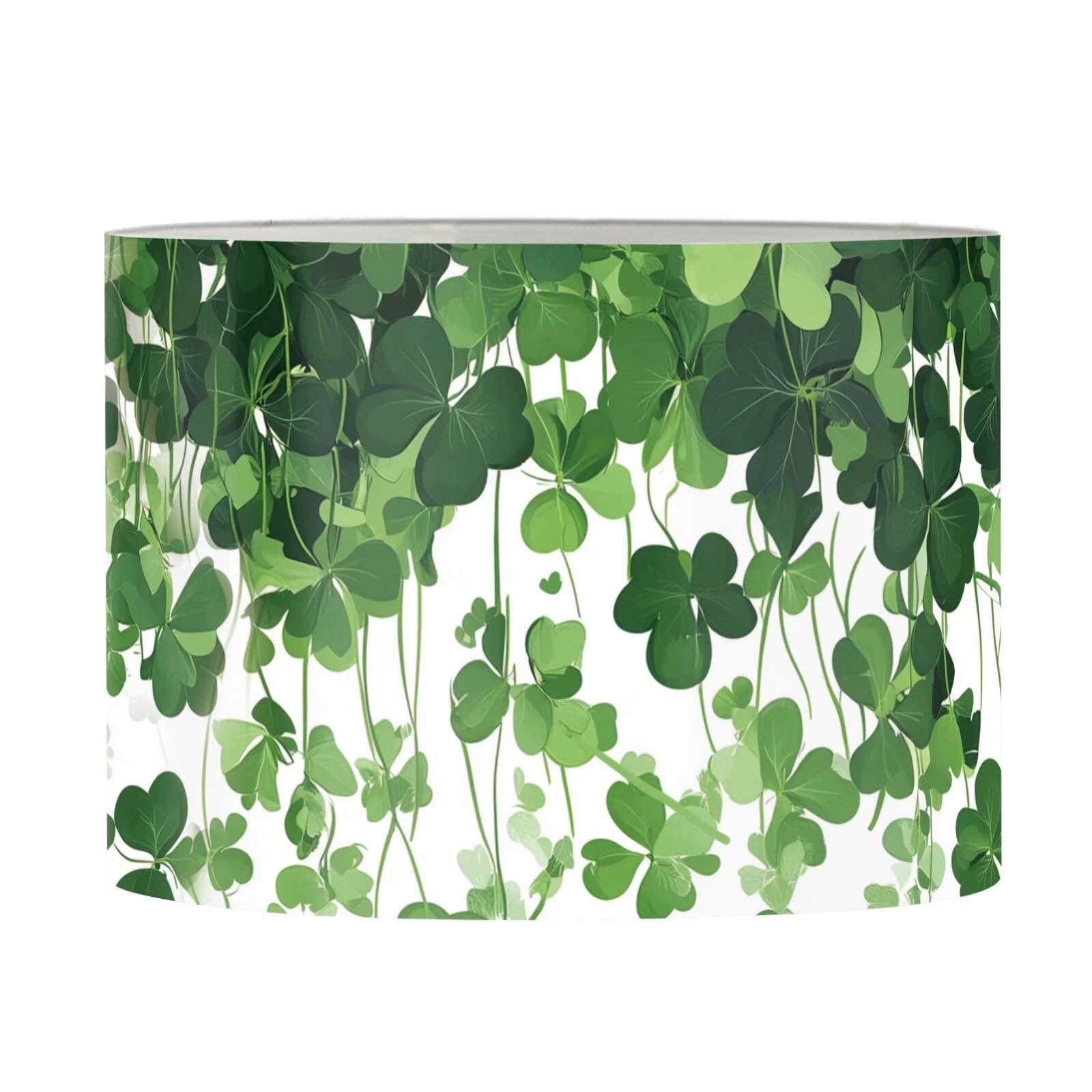FANCOSAN St Patricks Day Drum Lampshade Green Leaf Home Decor Lightweight Lamp Shades Cover for Bedside Nightstand Lamp Floor Light S — image 1