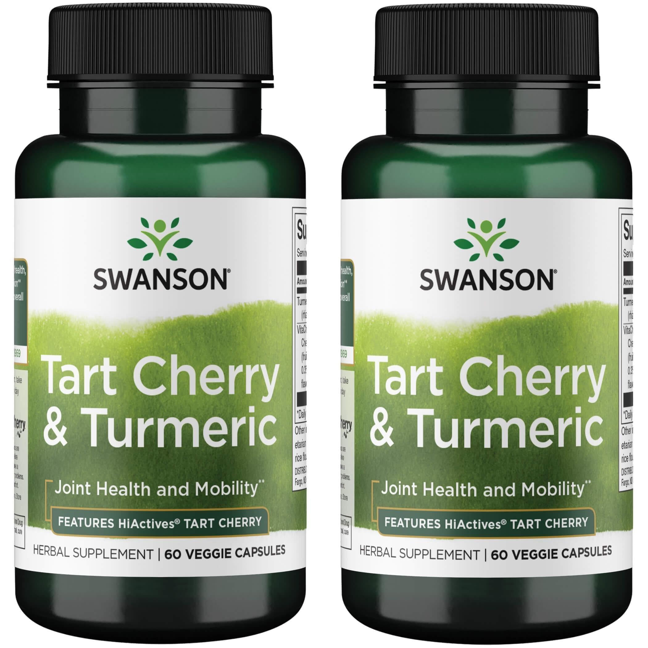 Swanson Hiactives Tart Cherry & Turmeric, 60 Veg Capsules, 2 Pack 60 Count (Pack of 2)