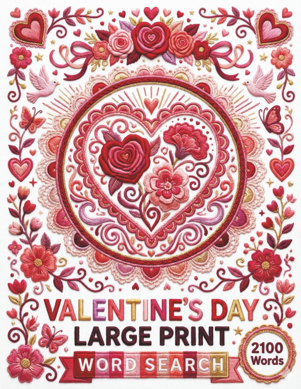 Valentine's Day Large Print Word Search: The Ultimate Giant Collection with 2100 Words and Relaxing Puzzles for Adults, Seniors, and Low Vision