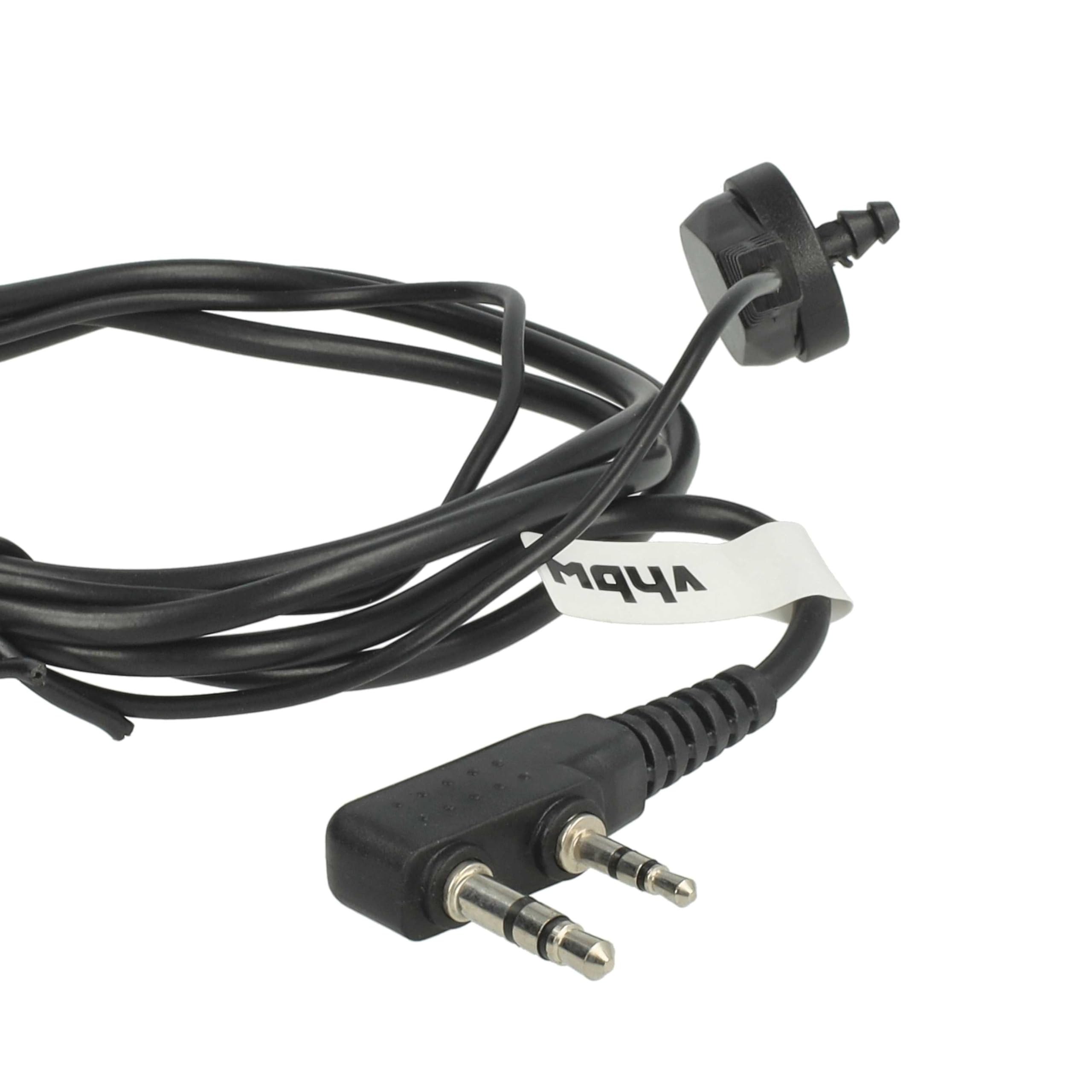 vhbw Zestaw słuchawkowy 5X kompatybilny z Kenwood TK-430, TK-388G, TK-431 krótkofalówką - czarny, przezroczysty wąż akustyczny