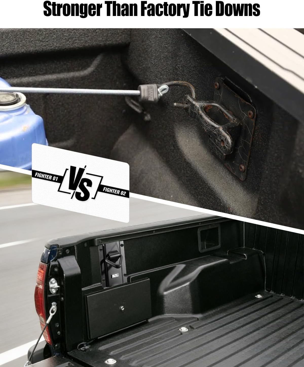 4 Pack Heavy Duty Truck Bed Tie Down Anchors with Mounting Plates Fits for Ford F150 F250 F350 2015-2025 & Raptor 2026, Replace FL3Z-99000A64-B FL3Z-9928408-AB, V-Ring