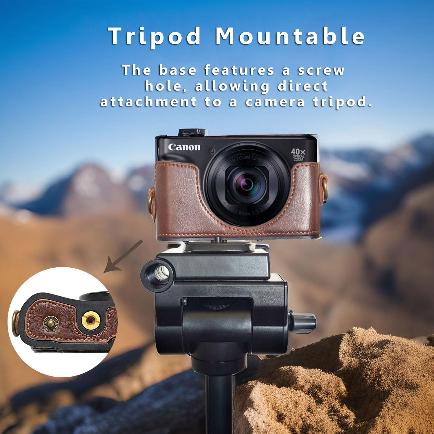 BEADY Camera Case for Canon PowerShot SX740 HS SX730 HS SX720 HS Camera Case PU Leather PowerShot SX720 SX730 SX740 HS Protective Cover Shoulder Strap Brown
