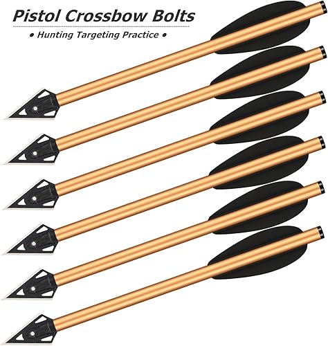 Miniatura 4 de Mini pernos de ballesta de aluminio, flechas de ballesta de 6.3 pulgadas, puntas afiladas de cabeza ancha, flechas de caza para 50-80 libras, mini