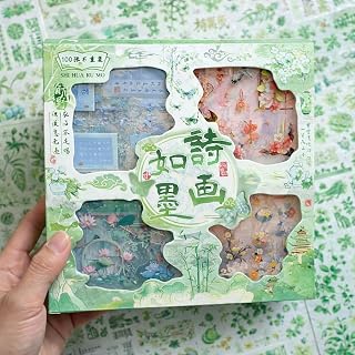 Jaravik 100Sheets Vintage Botanical Scrapbooking Sticker Box Set | Floral, Butterfly & Ephemera Stickers Kit for Journals,... Price In India