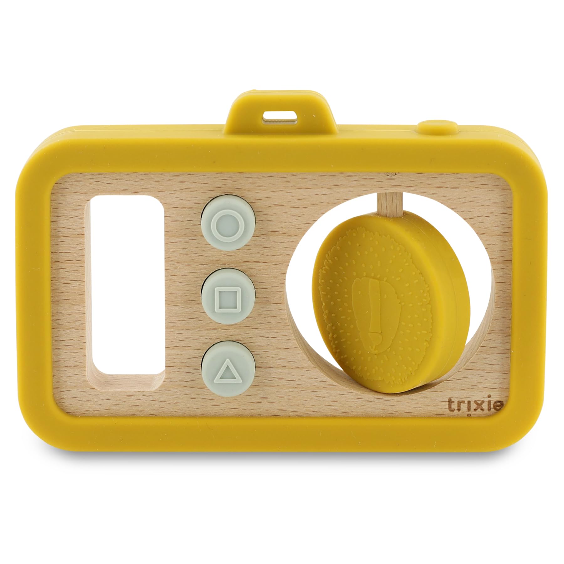 Trixie Wooden & Silicone Baby Camera - Mr. Lion | Sensory Activity Toy for Babies & Toddlers | Safe & Durable | Imaginative Play