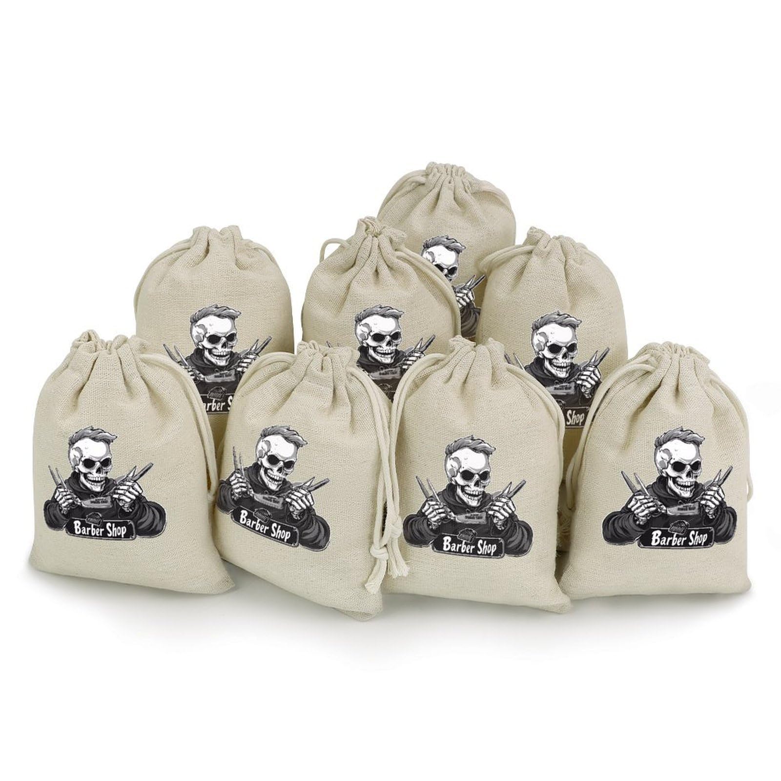 Barber Shop Hair Dresser 8 Pack Small Gift Bags Cotton And Linen Drawstring Pockets Sachet Bag for Party Home Supplies