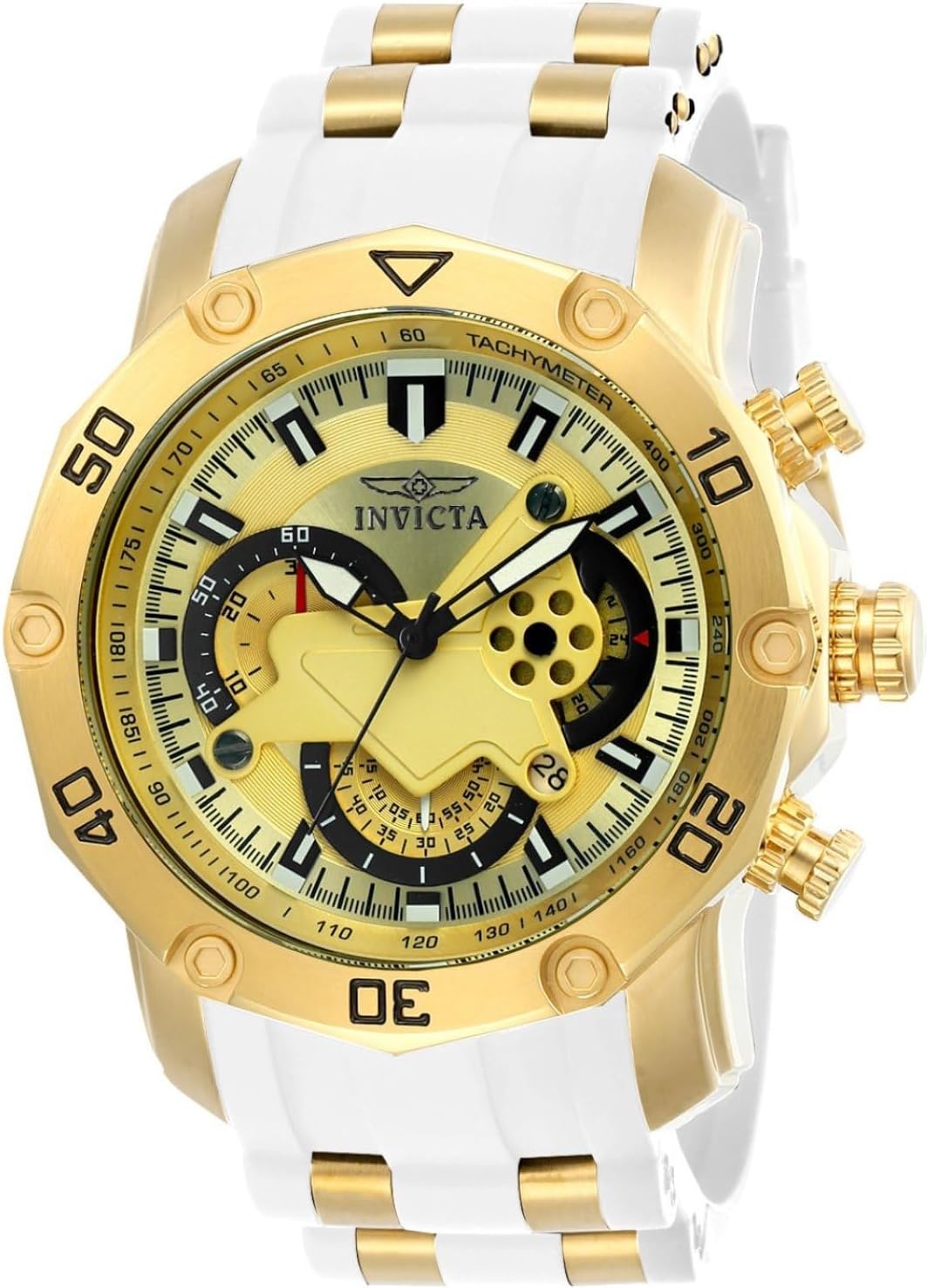 Men Pro Diver Scuba Quartz Watch, White, 23422