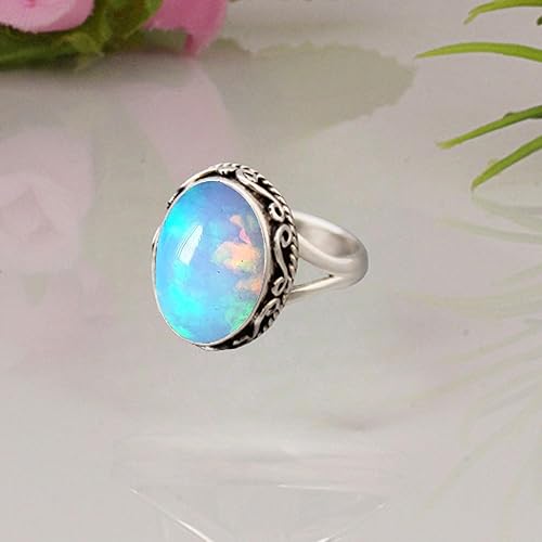 Miniatura 2 de Watermelon Tourmaline Ring 925 Sterling Silver Ring Multicolor Rainbow Stone Elegant Ring Beautiful Oval Shape Tourmaline Jewelry Boho Handmade