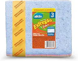 Pano Piso Esfregão 40 x67 Colors Emb. Econômica c/3, Alklin