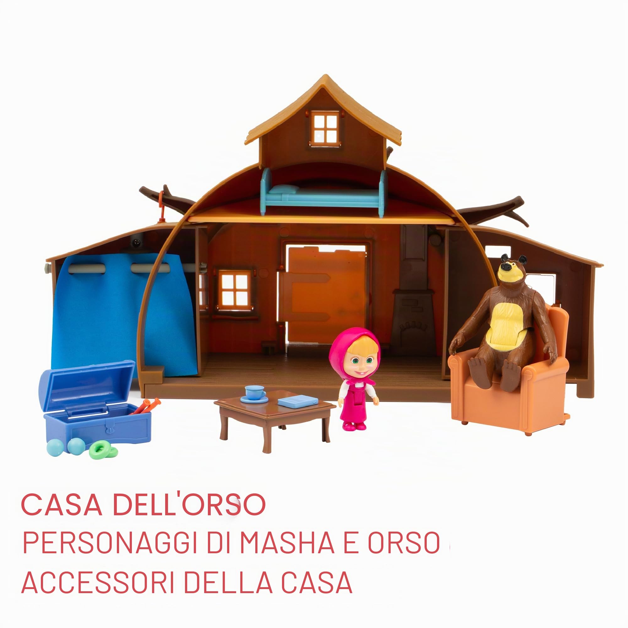 Giochi Preziosi Masha E Orso - Casa Di Orso Playset Ricca Di Accessori E Con I Personaggi Articolati Di Masha E Orso Inclusi, Per Bambini A Partire Dai 3 Anni