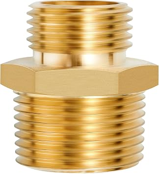 3/4" GHT Male x 1" NPT Male LF Brass Garden Hose Fittings Connectors Adapter, Repair Water Hose Connector