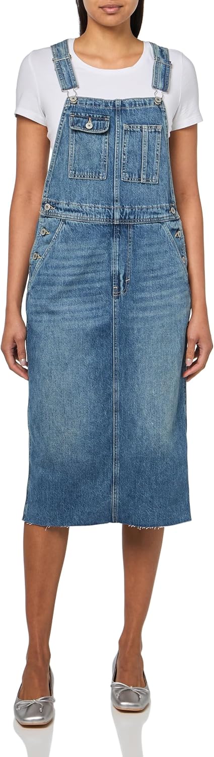Lucky Brand Women's Denim Overall Midi Dress