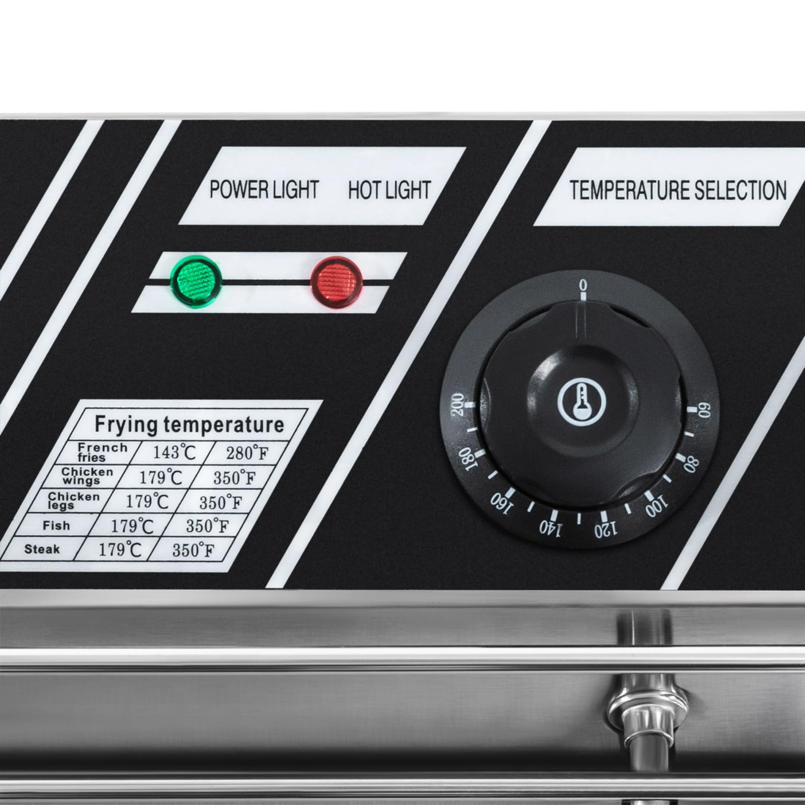 Freidora de gas, freidora de gas, freidora de grasa, freidora de aceite, recipiente calefactor para alimentos con cesta de freír 60 ℃ - 200 °C (A1 5,5 l, 2,5 kW)