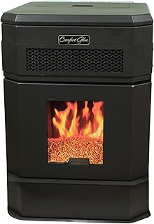 Comfort Glow Pellet Stove - Heats Up To 2,800 sq ft, 120 lb. Hopper, Digital Control Panel, Remote Control, 200 CFM Blower, Mobile Home Approved - CGPS2200