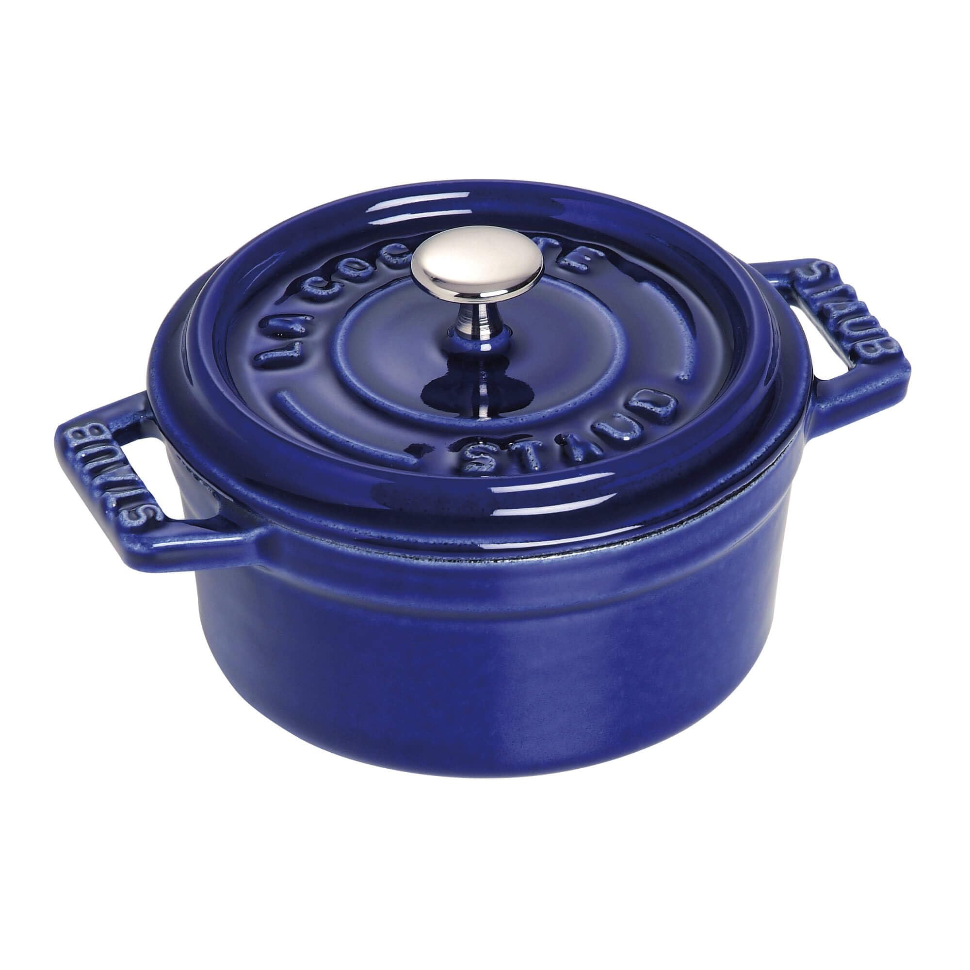Amazon.com: Staub Cast Iron 0.25-qt Mini Round Cocotte - Dark Blue
