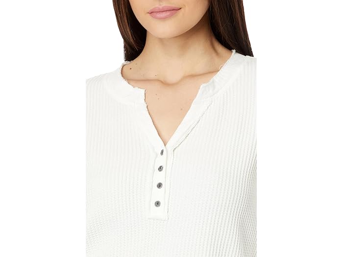 Chunky Cropped Raw Edge Henley - Image 1