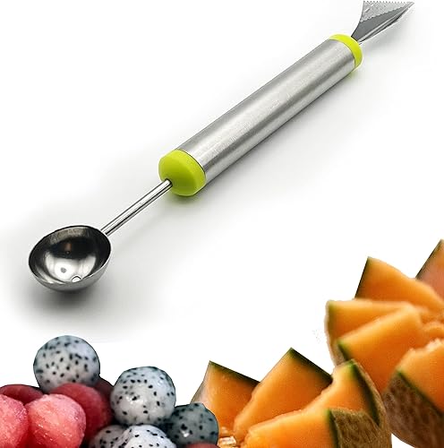 Melon Baller Herramienta de talla de frutas de acero inoxidable Cuchara de sandía Cuchara Cuchara de frutas y verduras Herramienta de tallado de