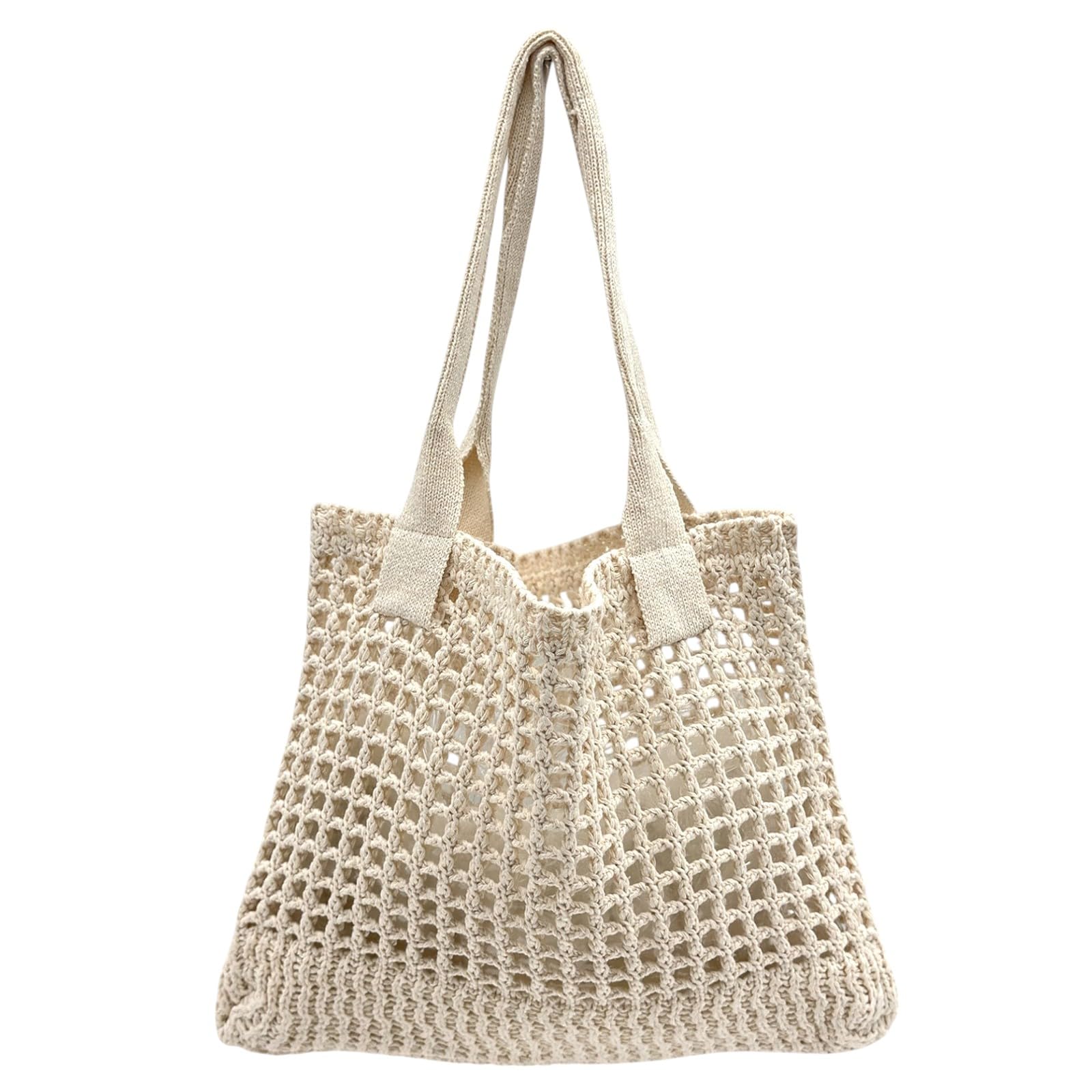 ENBEI Women's Beach Tote Bag, Crochet Knit Hollow Design, Stylish Tote for Beach,Travel and Everyday Use Aesthetic Handbag