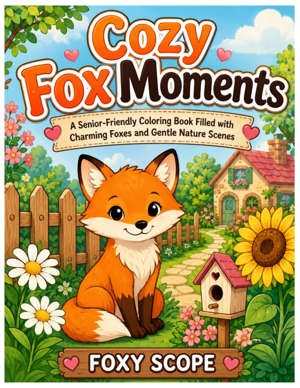 Cozy Fox Moments: A Senior-Friendly Coloring Book Filled with Charming Foxes and Gentle Nature Scenes