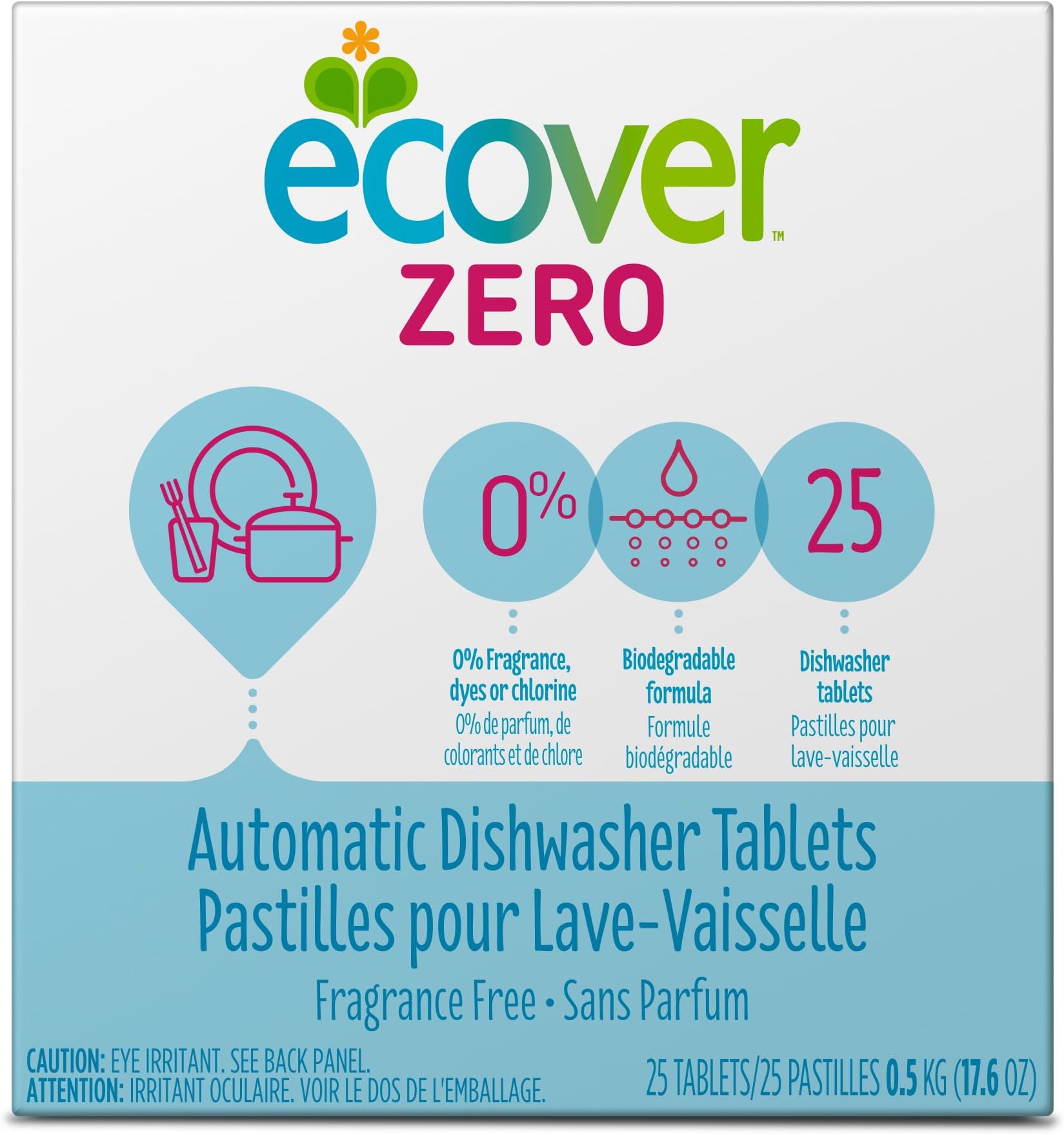 Automatic Dishwasher Soap Tablets, Zero (Fragrance-Free), 25 Count