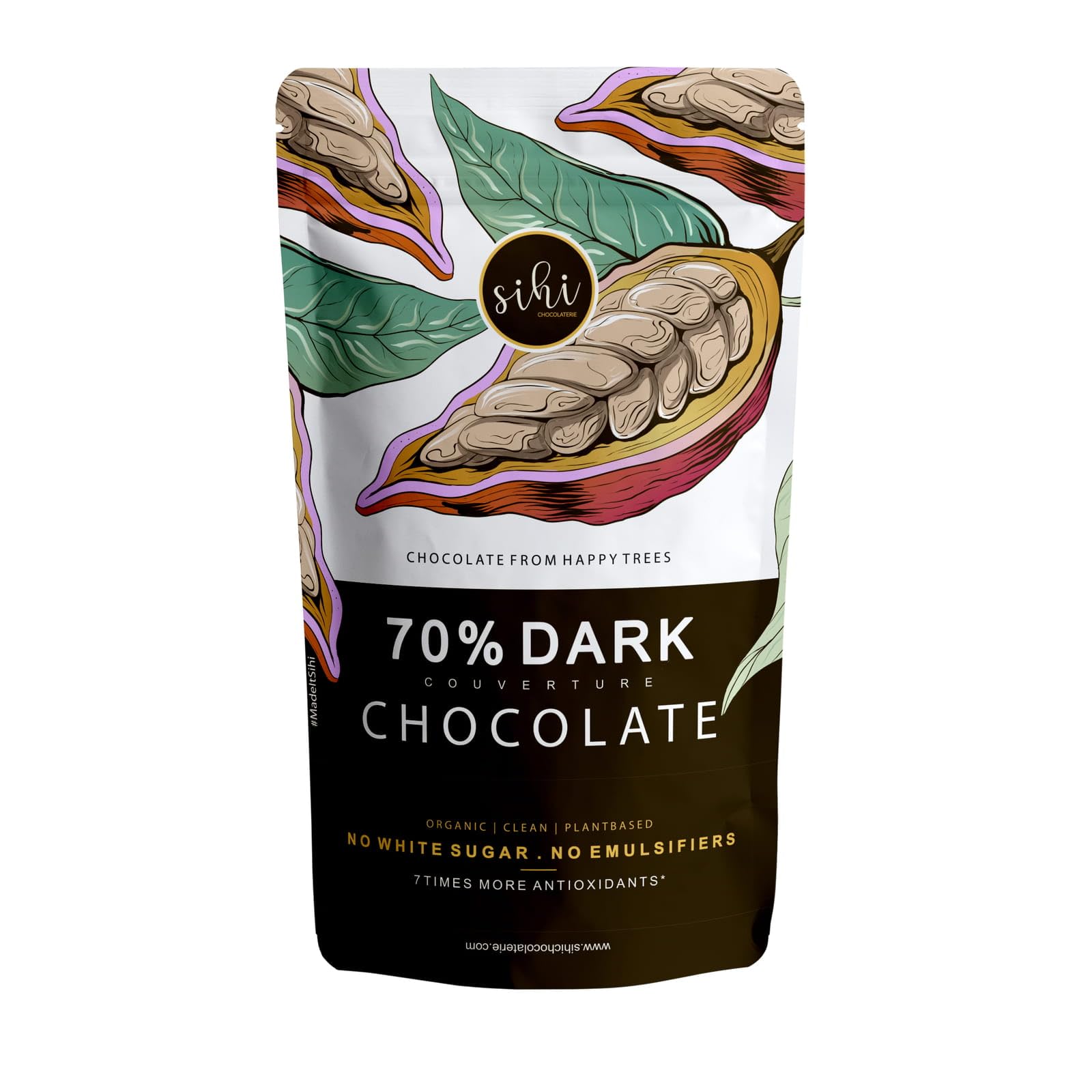 70% Dark Chocolate Couverture, Organic & Non Alkalized|No White Sugar|Smooth & Creamy|Best For Baking Or Eating|High In Antioxidants|Vegan, Plant Based - 150G (Pack Of 1)