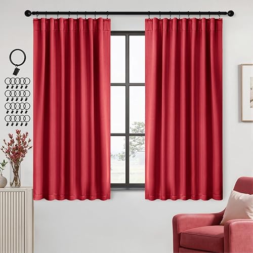 Miniatura 9 de ANRODUO - Cortinas opacas del 99% para dormitorio y sala de estar, con aislamiento térmico, trabillas traseras, bolsillo para cortinero, plisadas