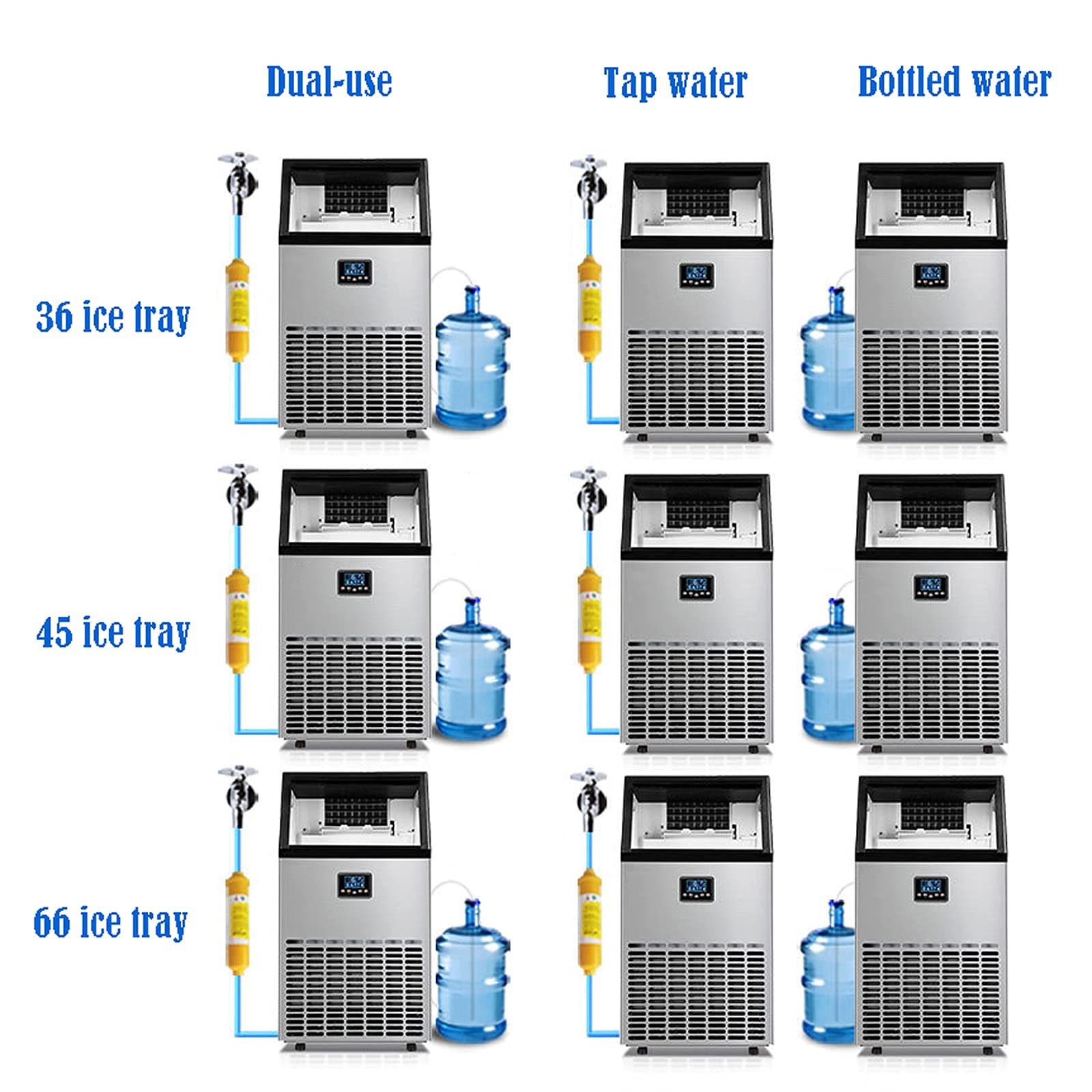 Ice Maker Machine For Countertop, Portable Ice Cube Maker, Self-Cleaning LED Display Low Noise - Ideal For Home Kitchen Office Restaurant Bar Coffee Shop (A 68 Kg) (A 68 Kg (A 68 Kg) (C 80 Kg) on Fridge.com - View 6