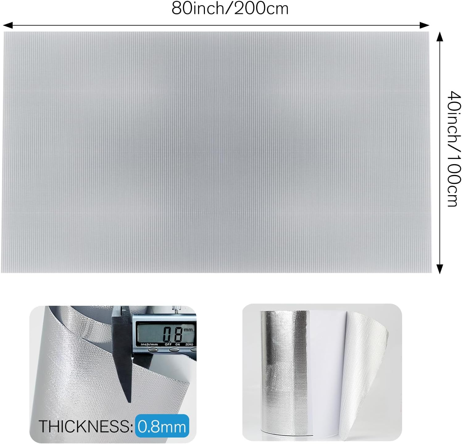 Heat Shield Automotive Thermal Block - Aluminized Thermal Insulation Material Barrier Adhesive Backed Heat Blanket for Exhaust, Motorcycle, Wood Stove, Cabinet, Fireplace (40 x 80 Inch)