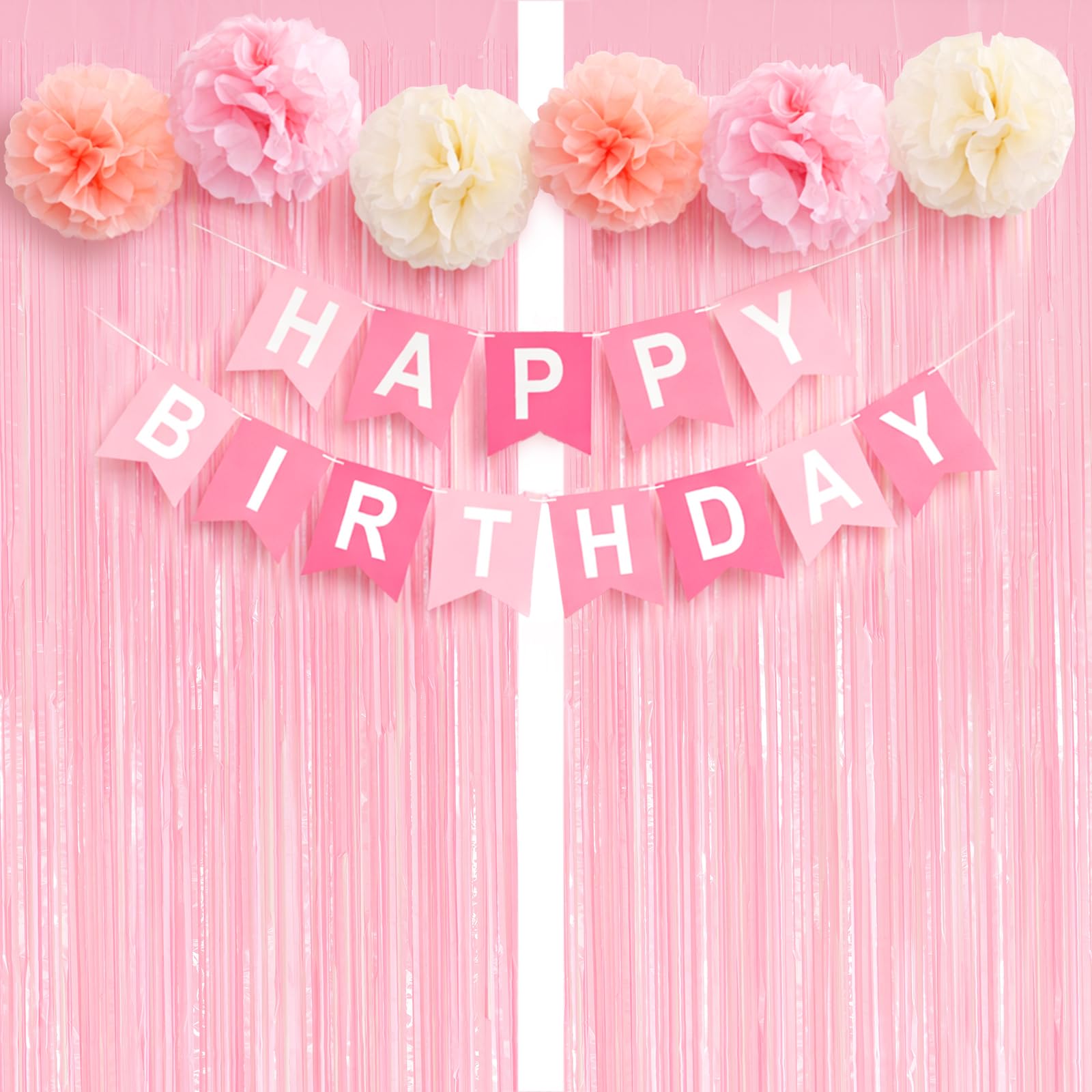 G2PLUS Pink Birthday Decorations Set, Birthday Party Backdrop Decorations — image 1