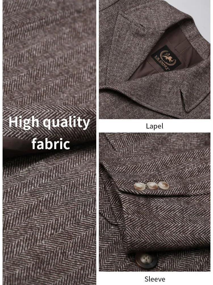 Classico Cappotto Di Lana A Spina Di Pesce Singolo Petto Addensato E Staccabile Piumino Casual Cappotto Di Lana Uomini