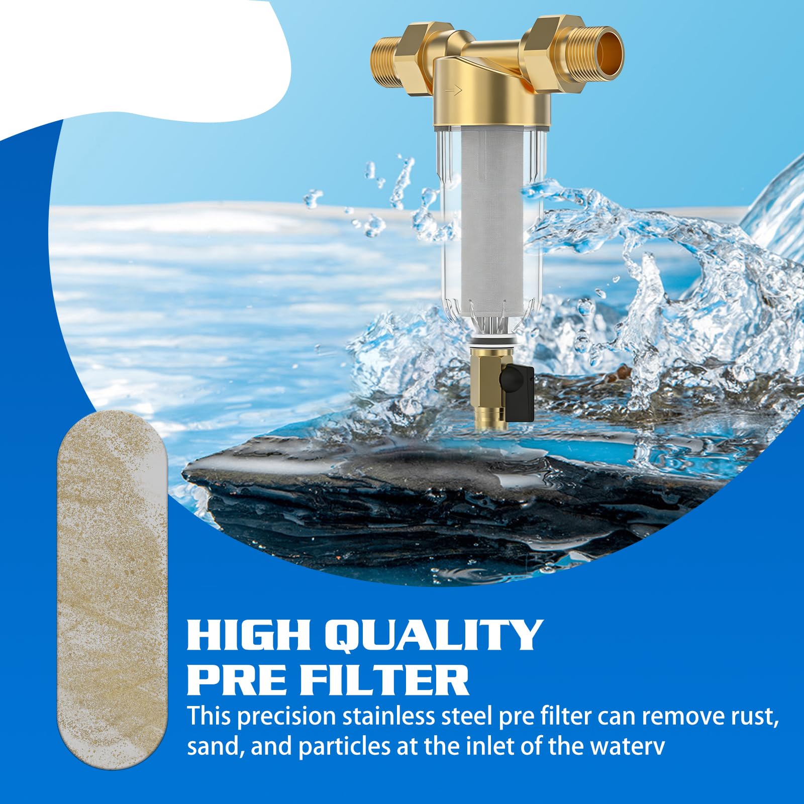 Filtro per acqua, 1 pollice, riutilizzabile, filtro per acqua riutilizzabile, filtro per acqua