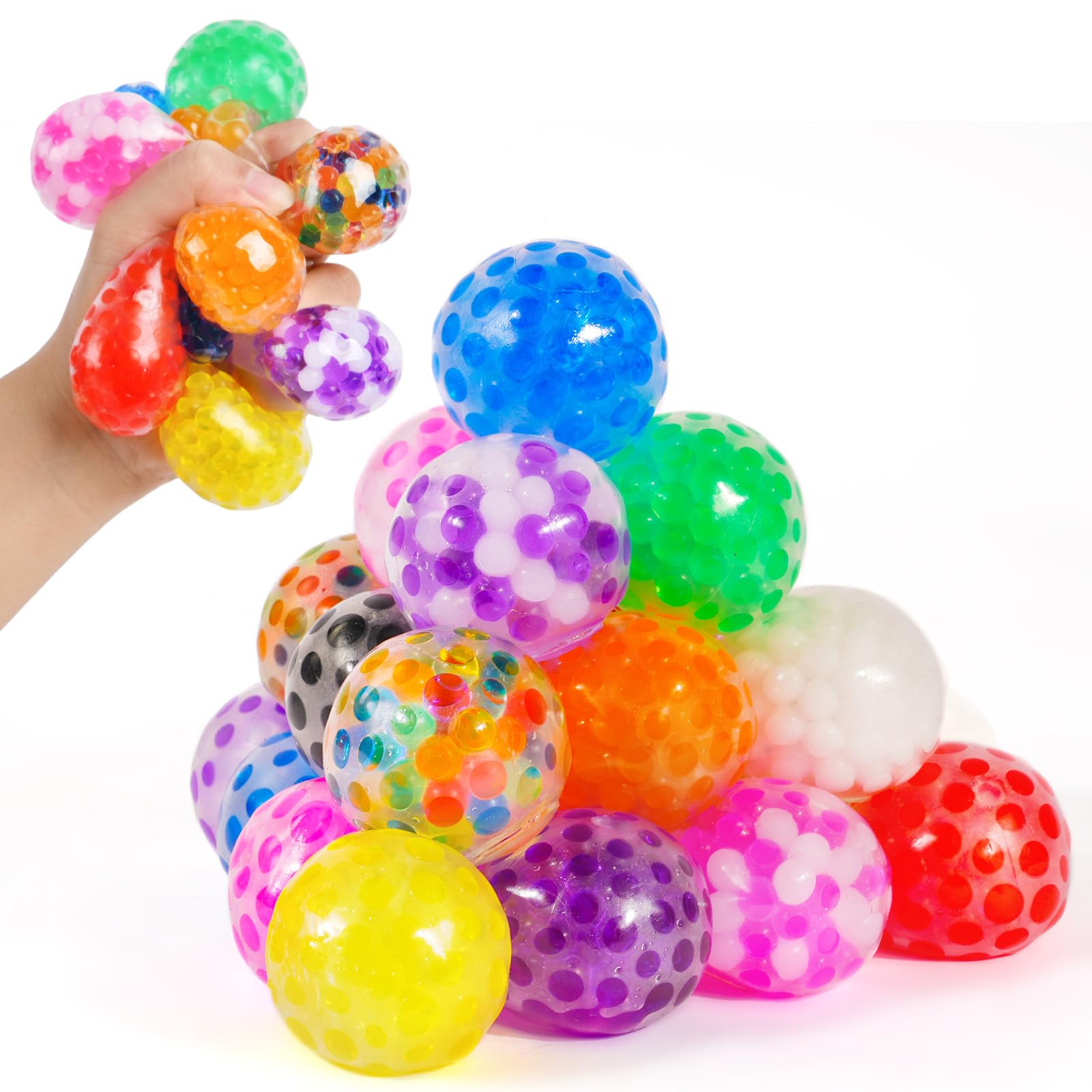 Ainiv Mochi Knijpspeelgoed, knijpballen met diervormen en waterkralen, sensorische ballen voor autisme en stressverlichting, sensorische stress-speeltjes, feestzakvullers voor jong en oud, 24 stuks