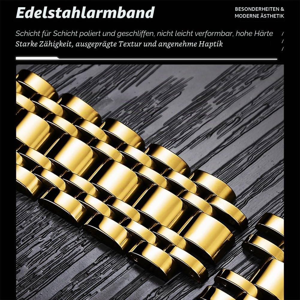 OLEVS Luxus Uhren Herren Quarz Edelstahlarmband 42mm Große 3Bar Wasserdicht