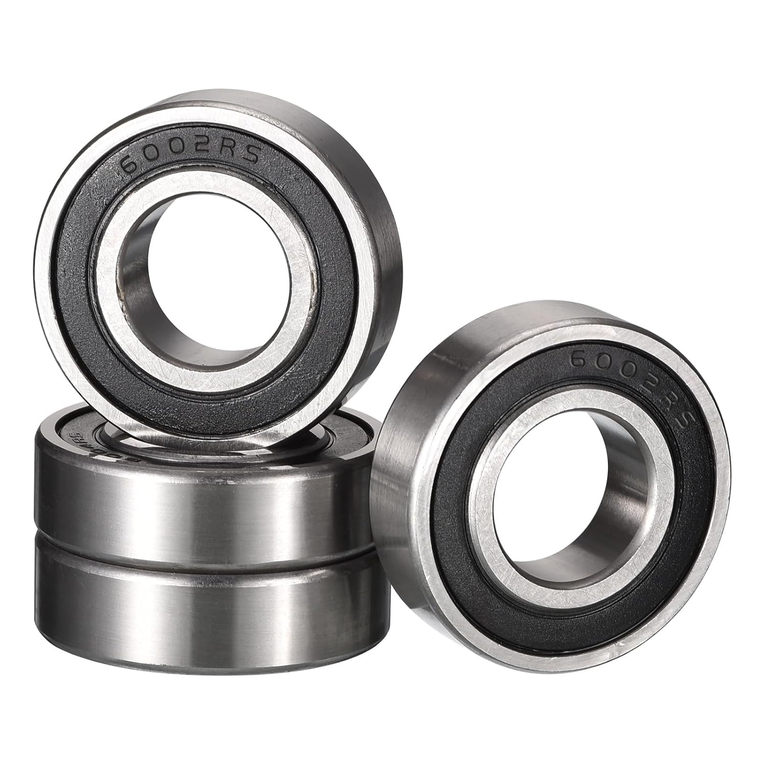 6000-2RS Deep Groove Ball Bearings, ID 10mm x OD 26mm x Width 8mm Double Rubber Sealed Ball Bearing Pre-Lubricated Chrome Steel Z2 Lever 4pcs