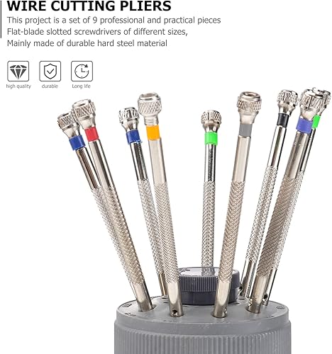 Miniatura 6 de Juego de destornilladores de reparación de relojes, juego de destornilladores de precisión con base, pulsera de reloj, hoja de destornillador